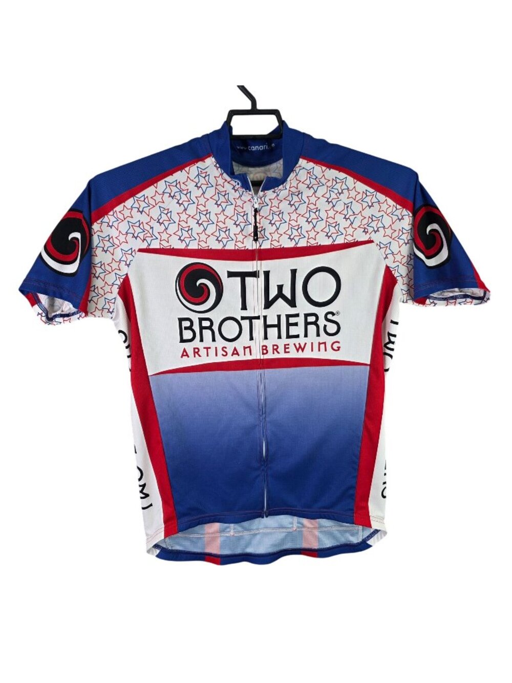Mens Two Brothers Artisan Brewing Cycling Jersey Blue Red White Stars Canari XL